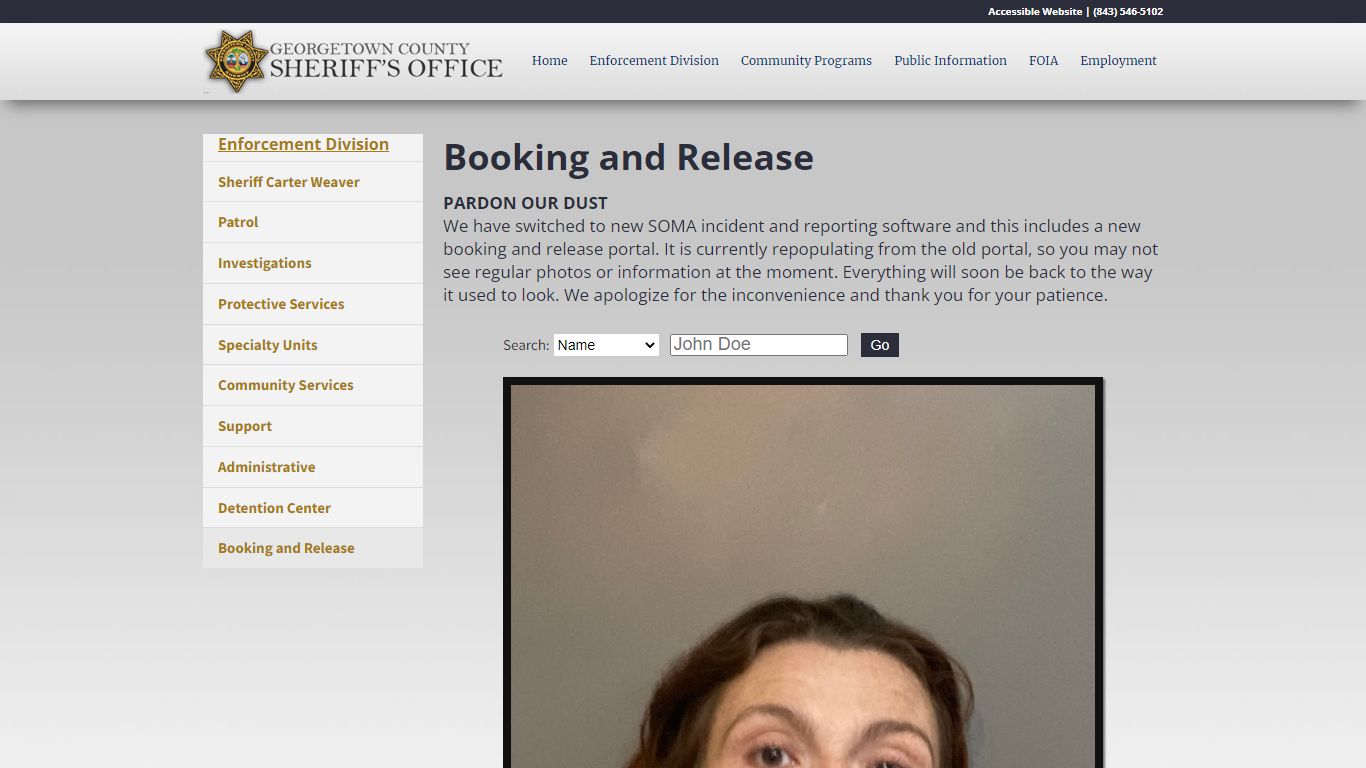 Booking and Release - GCSheriff.org